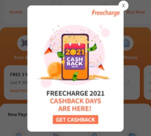 freecharge 2021 cashback days