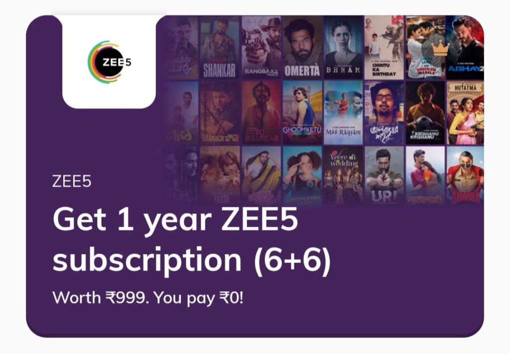 ZEE5 Free 1 Year Premium Subscription - All Working Offers Added