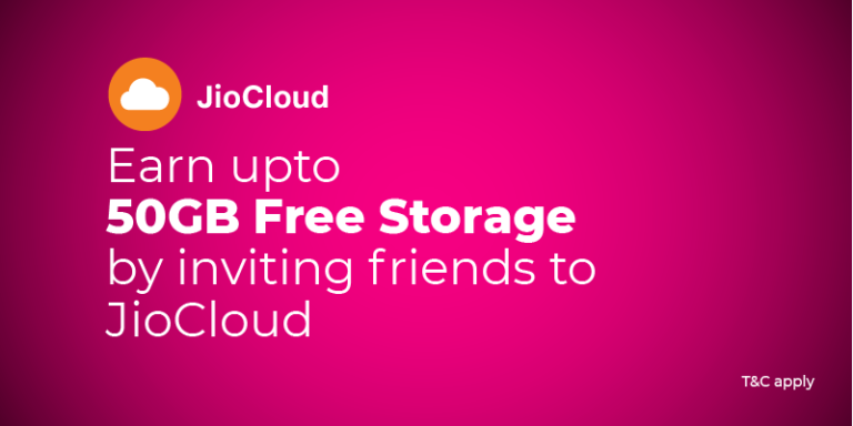 JioCloud Free 30 GB Cloud Storage Offer - 15 GB For Referral