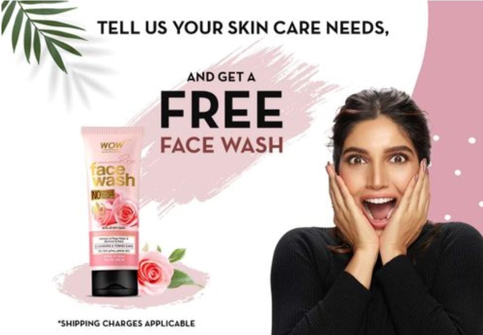 Wow Rose Face Wash Tube For FREE Worth ₹249 | 100 ml Sample