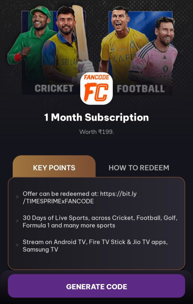 Fancode subscription Free
