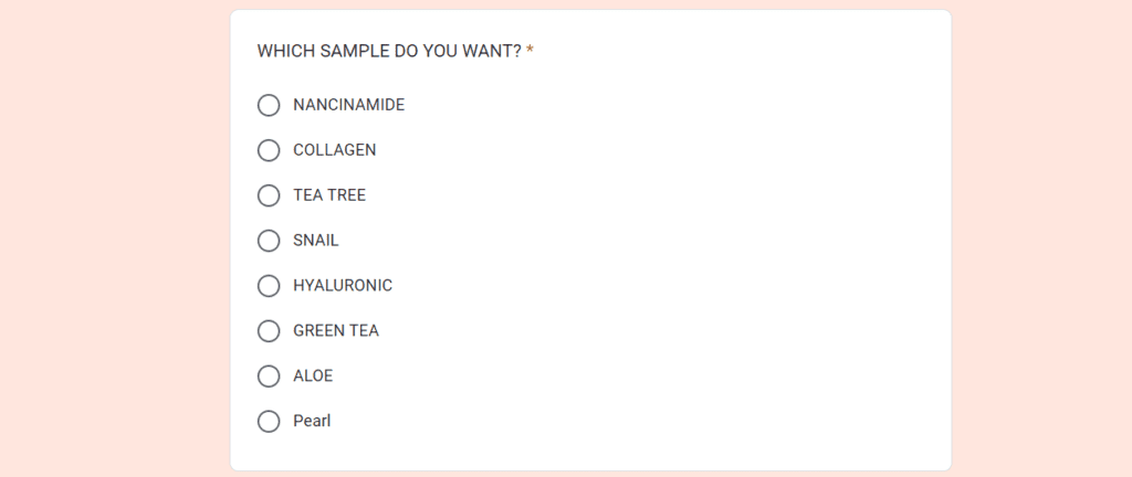 Etude Free Sample Survey