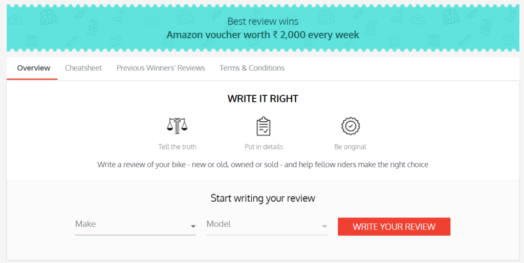 Bikewale Review and Win Amazon Voucher