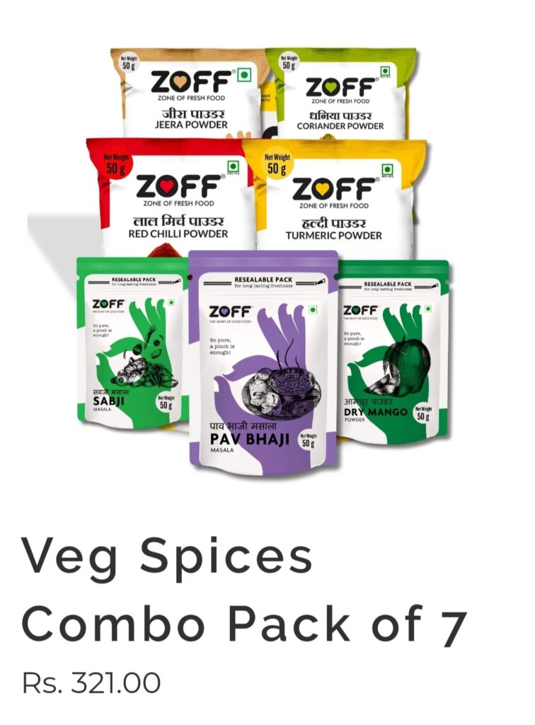 Zoff Spices Pack of 7 Free Sample