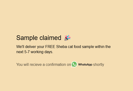 Sheba Cat Food Free