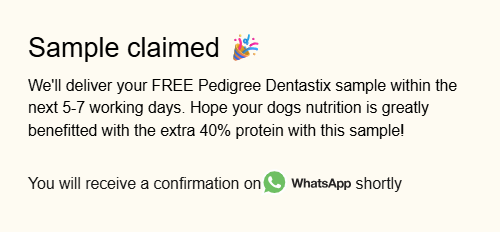 Pedigree DentaStix Free Sample Offer