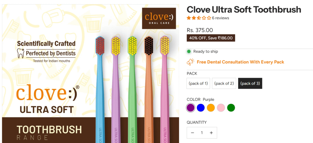 Clove Ultra soft toothbrush offer