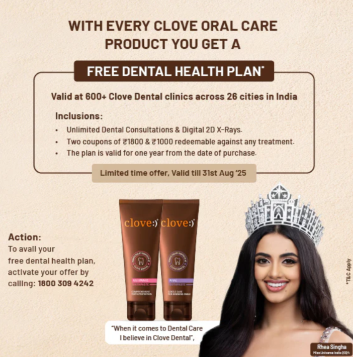 Clove Ultra soft toothbrush offer