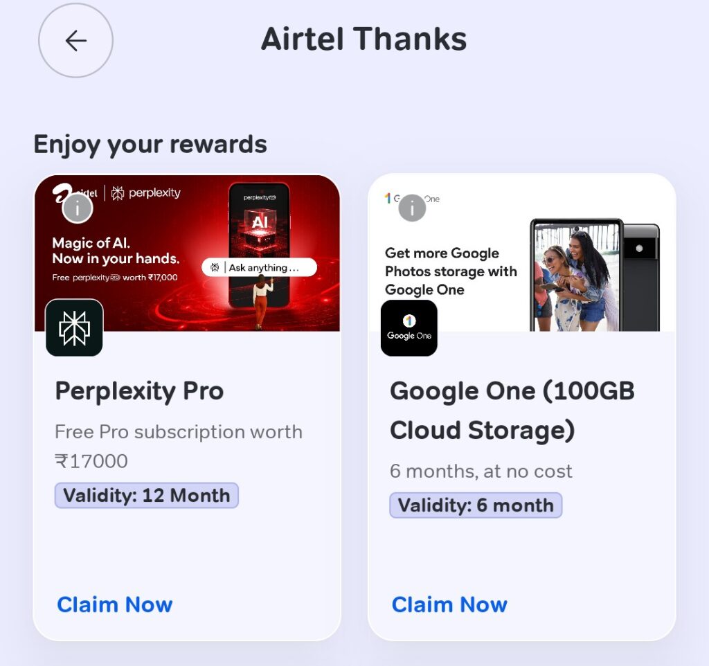 Airtel Thanks Free Perplexity Pro