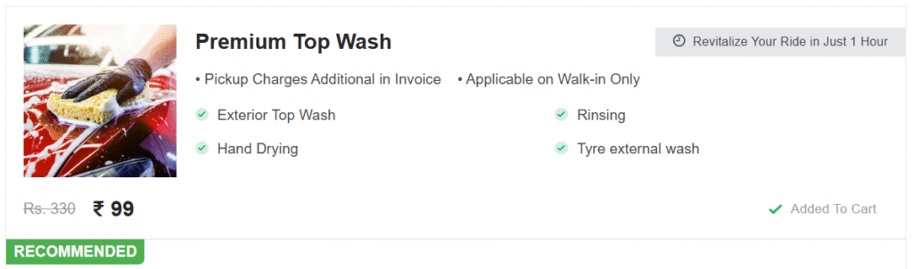 GoMechanic Free Car Wash