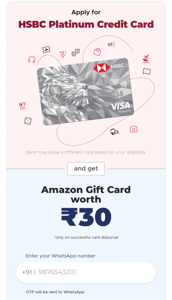 HSBC Visa Platinum Credit Card Lifetime Free