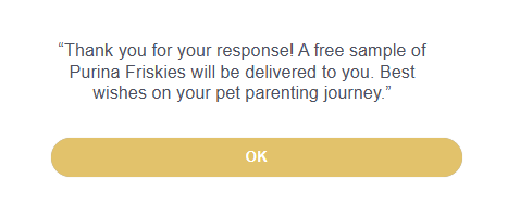 Purina cat Food free sample