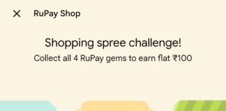 Google Pay Rupay Shopping Spree Challenge