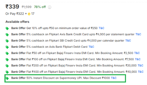 Super Money Flipkart shopping offer